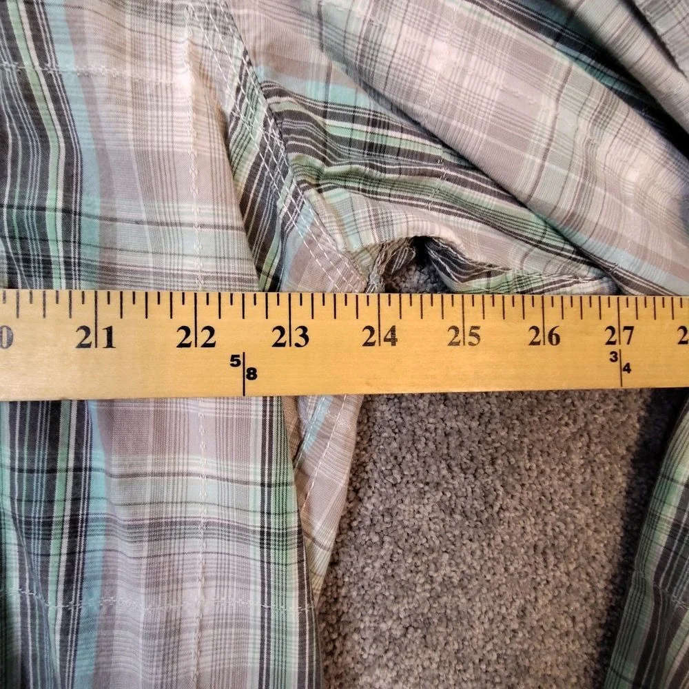 Resistol University RU Plaid Button Up Shirt Long Sleeve Cotton Green Mens XXL
